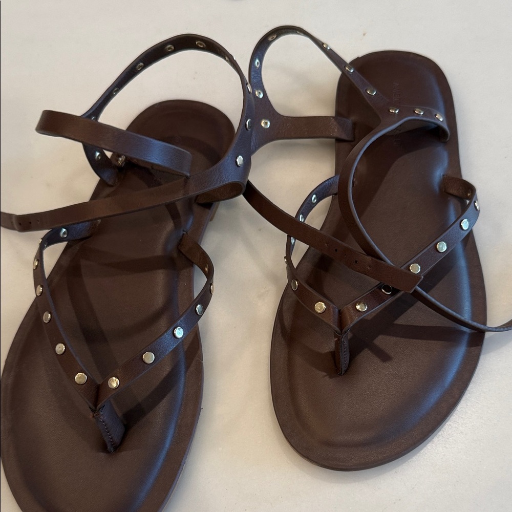 American Eagle Outfitters Dark Brown Studded Sandals